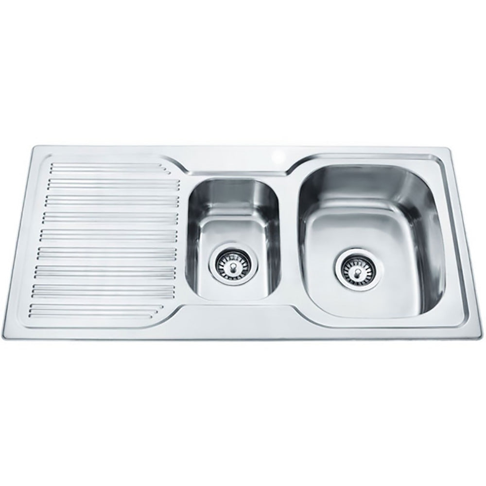 Eden 1 & 1/2 Bowl & Single Drainer Kitchen Sink 980 x 480mm PN980ARHB - Bathroom Hub