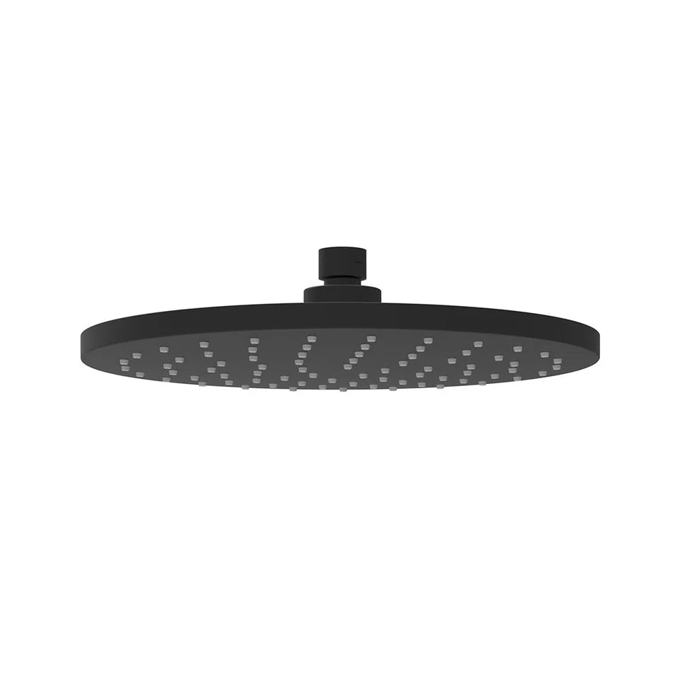 Otus Round Plastic Shower Head Matt Black 200mm PRP1052N-B