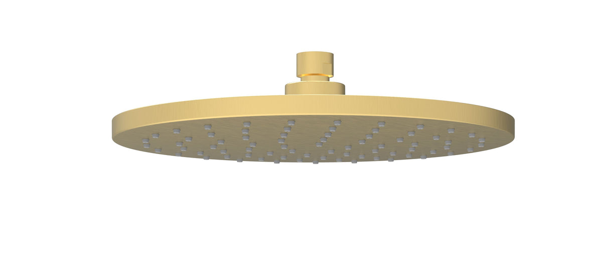 Otus Round Plastic Shower Head Brushed Gold 200mm PRP1052N-BG