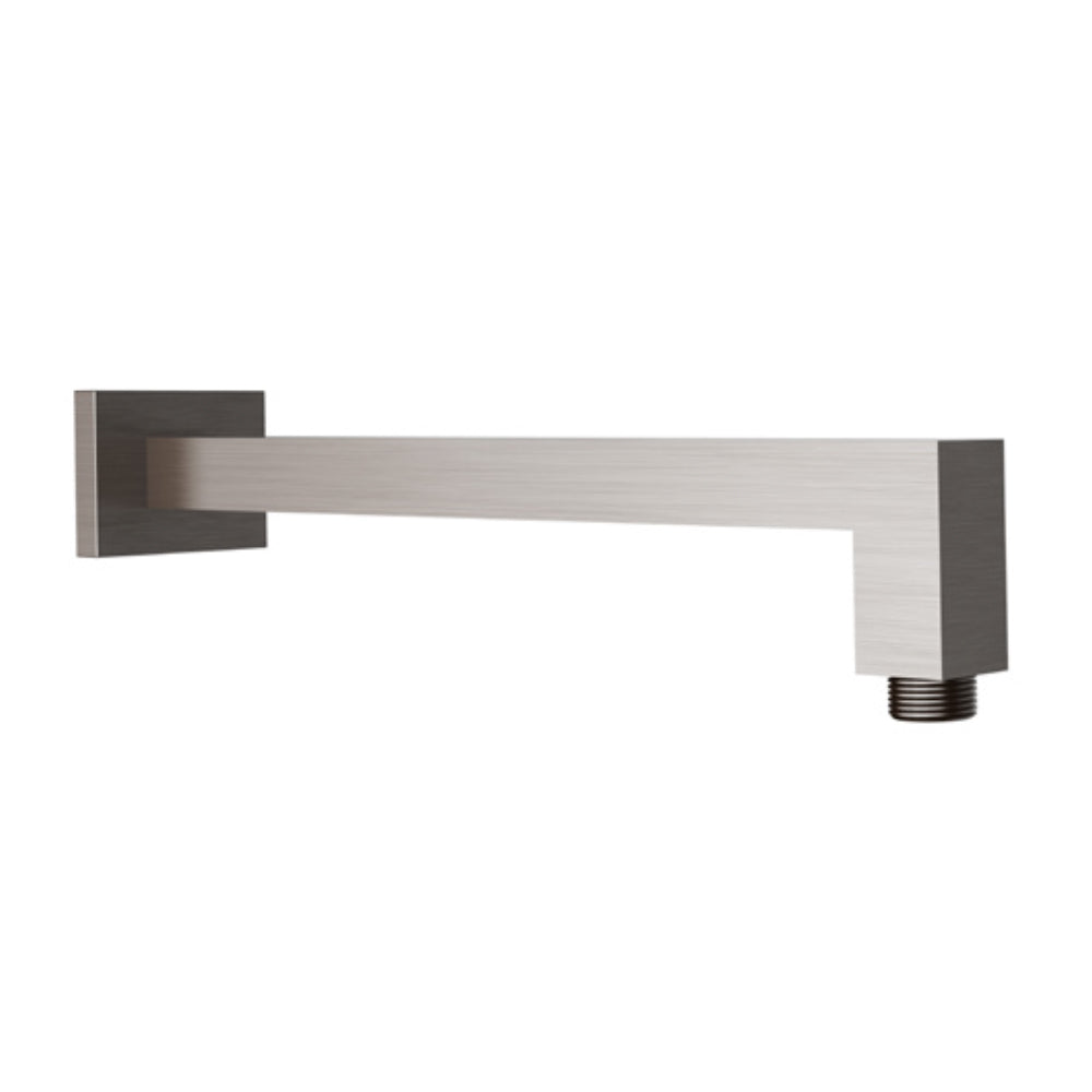 Square Horizontal Wall Mounted Shower Arm 400mm Brushed Nickel - PRY003-BN