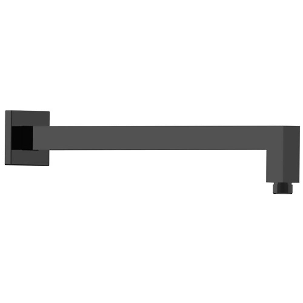 Square Horizontal Wall Mounted Shower Arm 400mm Matt Black -PRY003-B