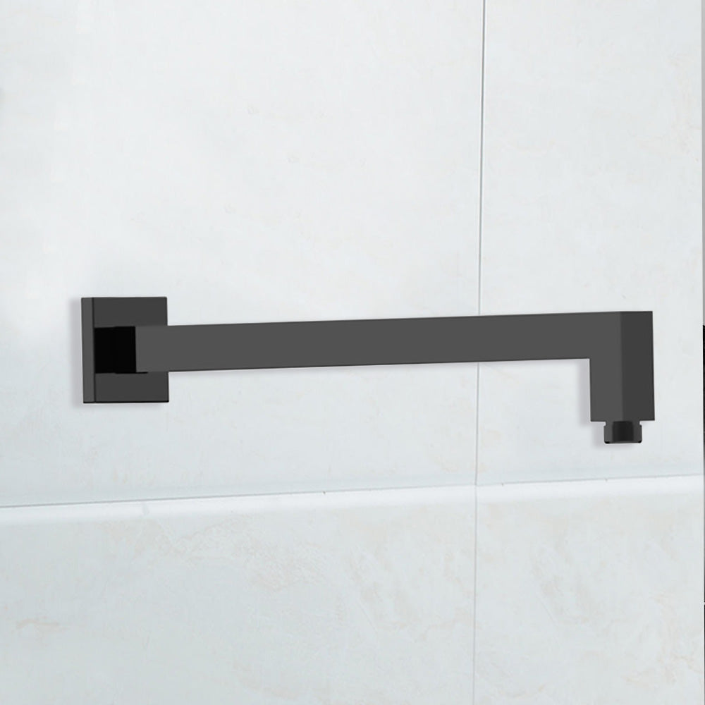 Square Horizontal Wall Mounted Shower Arm 400mm Matt Black -PRY003-B
