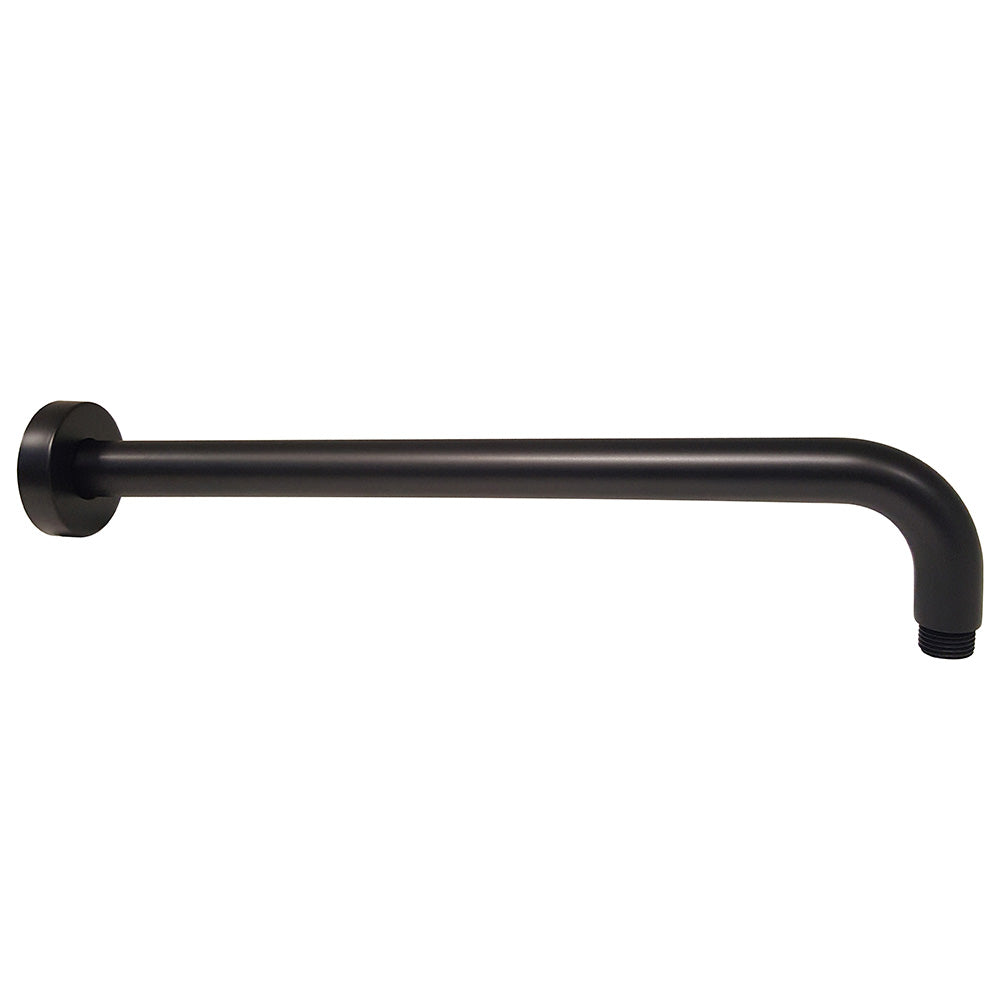 Round Horizontal Shower Arm 400mm Matt Black PRY006-B - Bathroom Hub