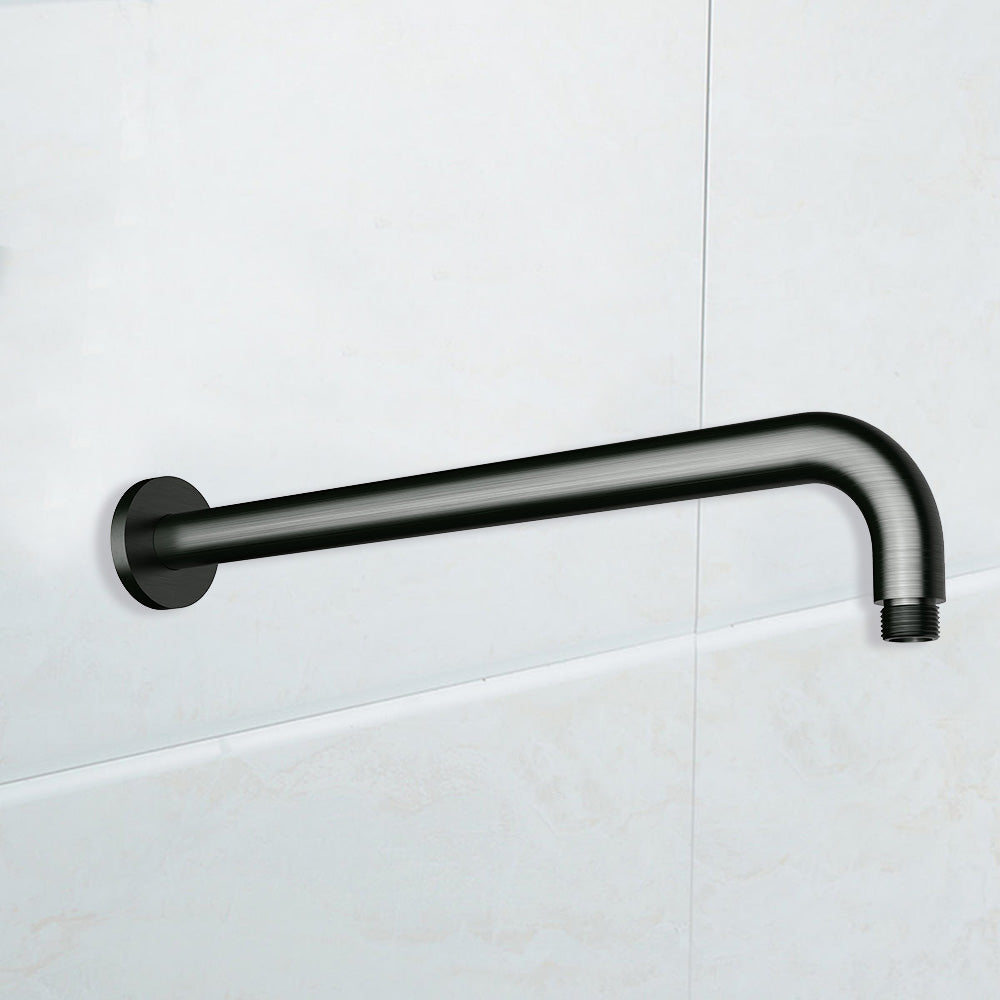 Round Horizontal Shower Arm 400mm Gunmetal PRY006-GM - Bathroom Hub