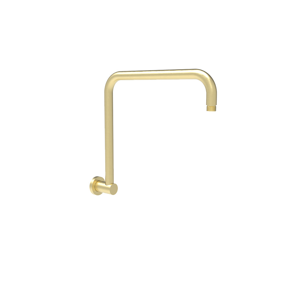 Round Rectangle Curved Shower Arm Brushed Gold - PRY020-BG - Bathroom Hub