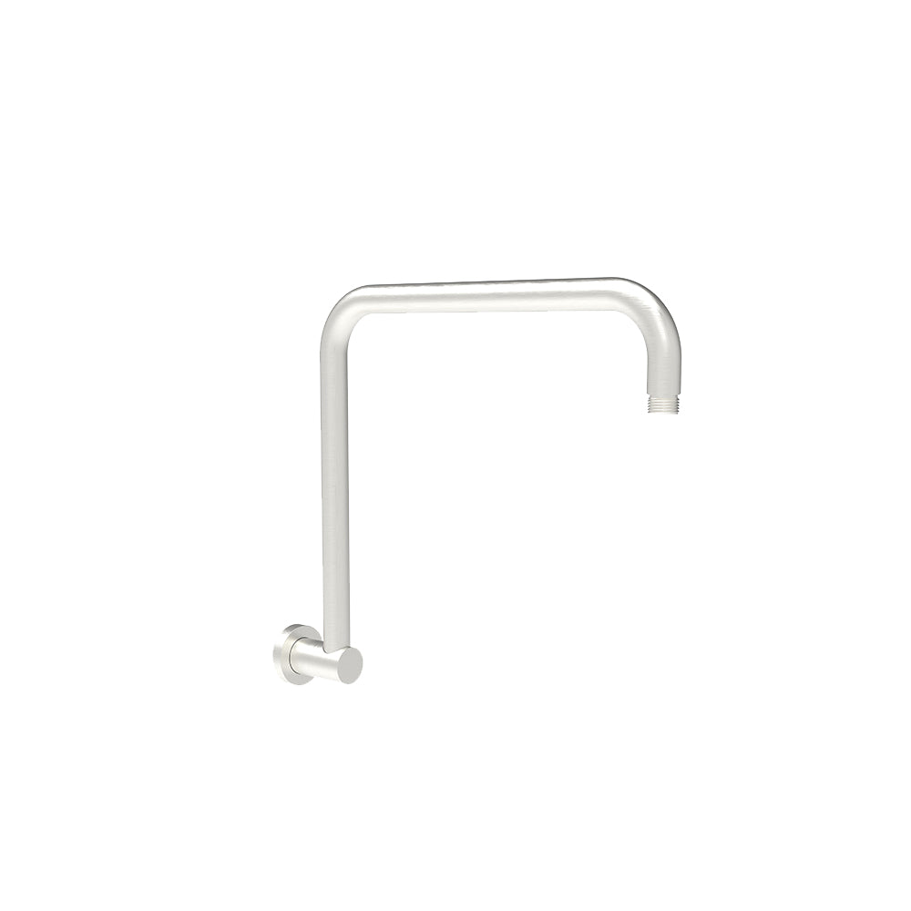 Round Rectangle Curved Shower Arm Brushed Nickel - PRY020-BN - Bathroom Hub