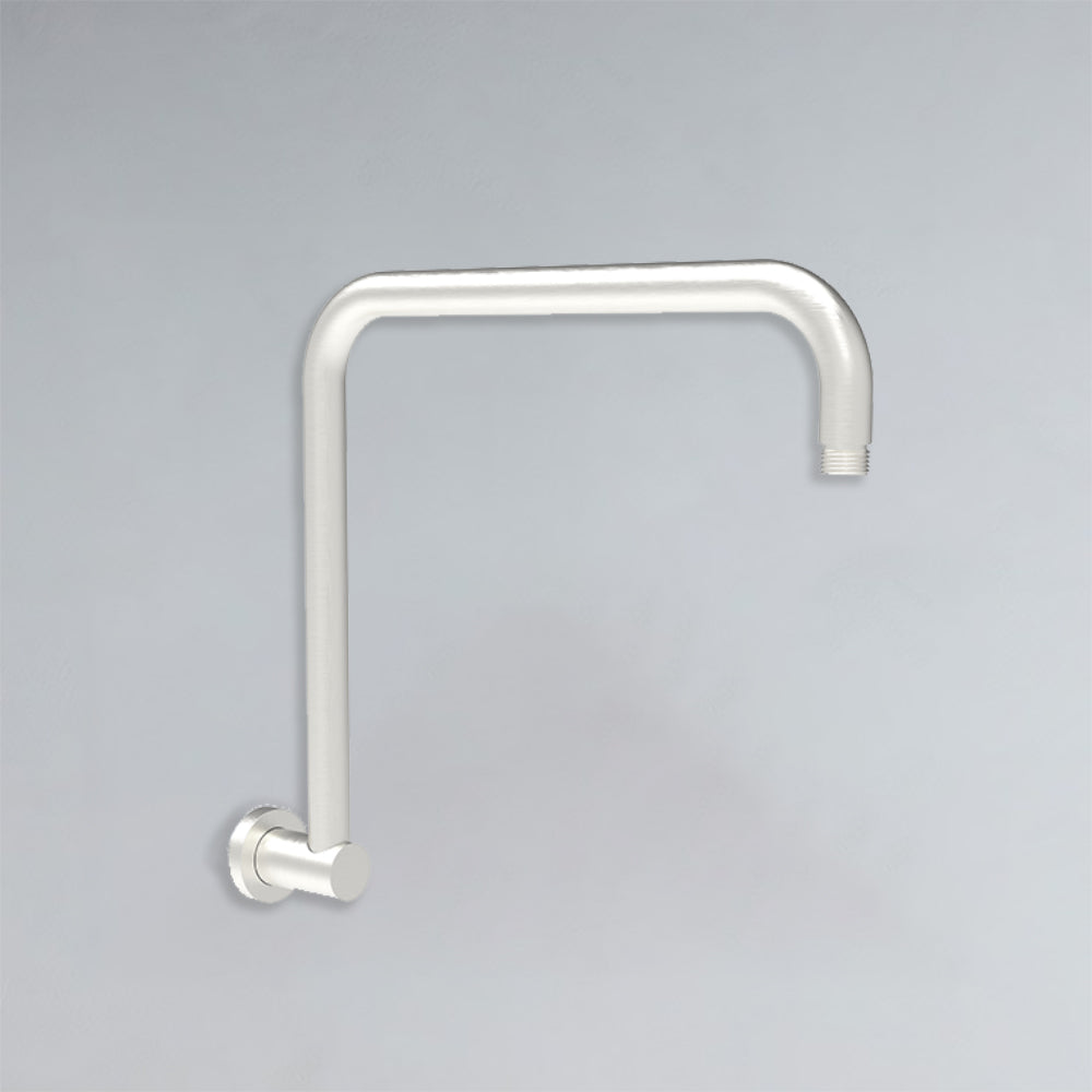 Round Rectangle Curved Shower Arm Brushed Nickel - PRY020-BN - Bathroom Hub