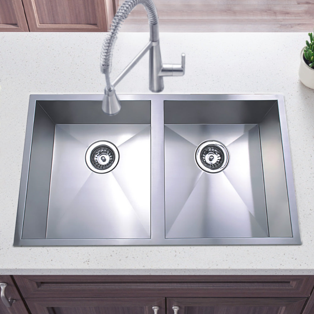 Rosa Double Bowl Kitchen Sink 760 x 440mm PS340D - Bathroom Hub