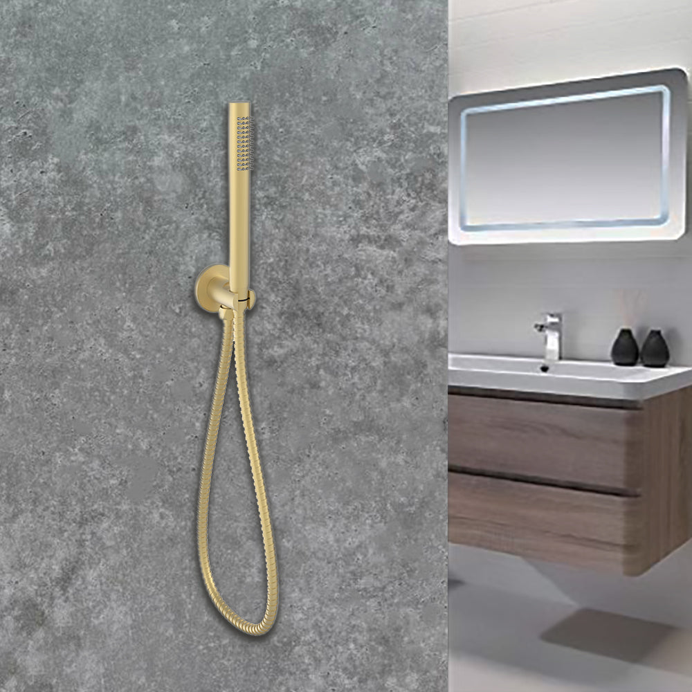 Tube Hand Shower on Bracket Brushed Gold PSH003-2BG - Bathroom Hub