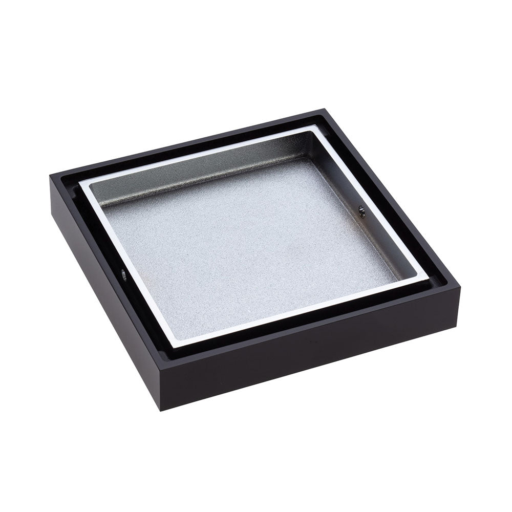 Square Tile 2-in-1 Floor Waste, 88mm Outlet, Matte Black and Chrome - Bathroom Hub