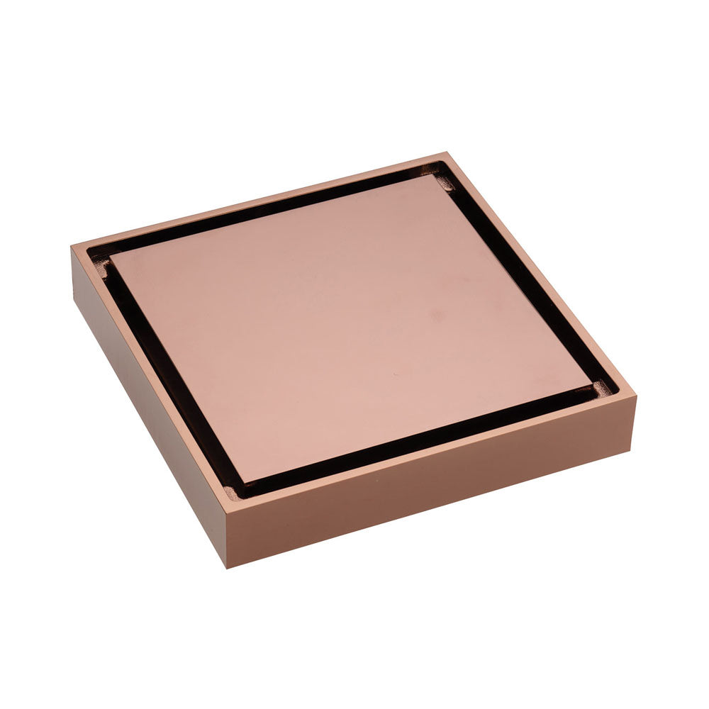 Square Tile 2-in-1 Floor Waste, 88mm Outlet, Rose Gold - Bathroom Hub
