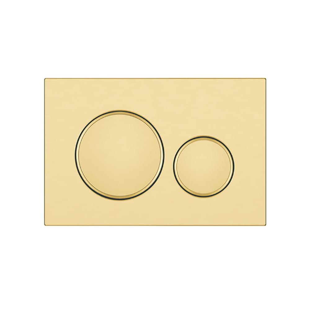 Stainless Steel Round Flush Buttons for Geberit Sigma, Brushed Gold - Bathroom Hub