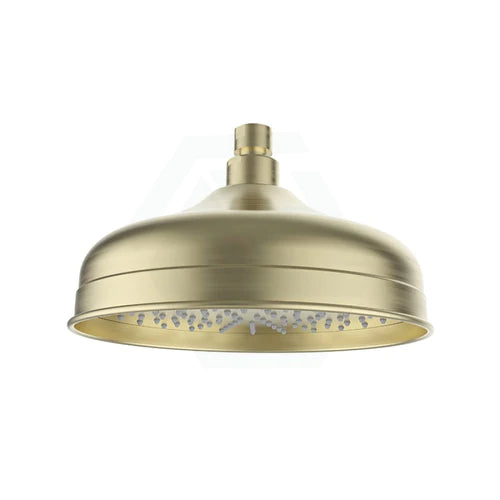 Clasico 220mm Round Brass Brushed Gold Shower Head - PRB083BG - Bathroom Hub