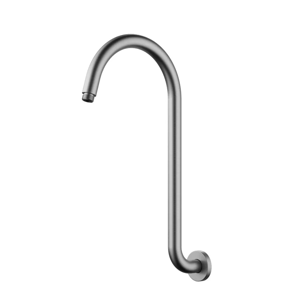 Clasico Gooseneck Round High-Rise Shower Arm Brushed Nickel PRY038-BN - Bathroom Hub