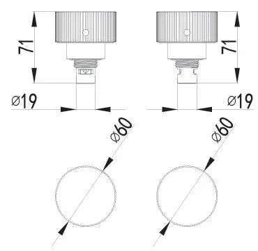 Soko Quarter Turn Wall Top Assemblies - Chrome HYB77-9902 - Bathroom Hub