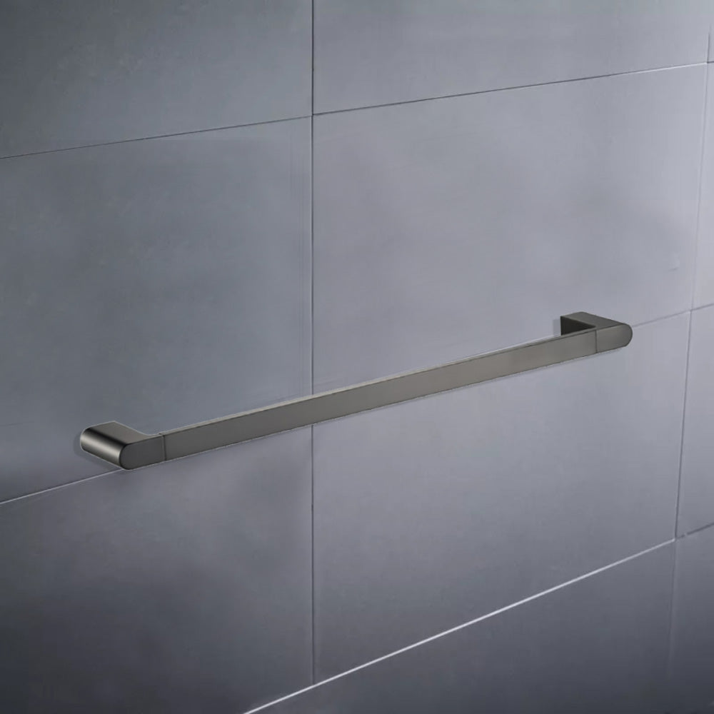 Flores Single Towel Rail 600mm Gunmetal 55301-600-GM - Bathroom Hub