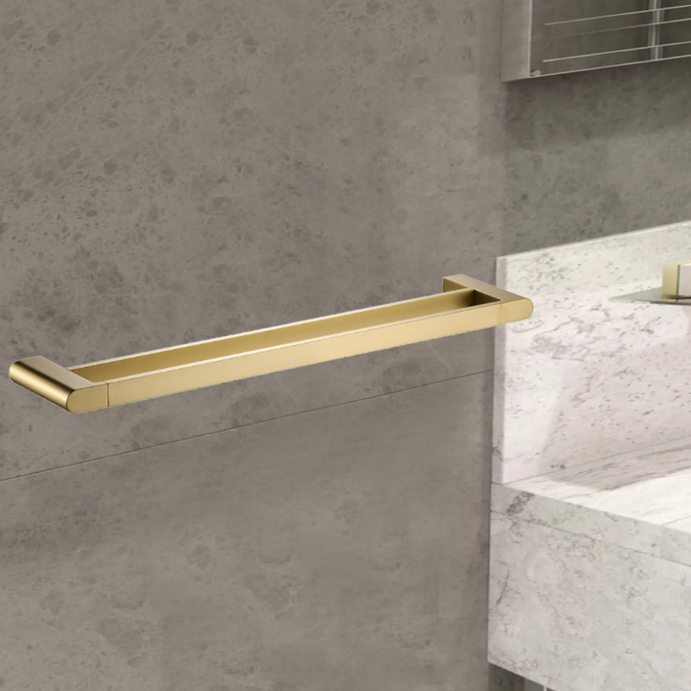 Flores Double Towel Rail 800mm Brushed Gold 55302-800-BG - Bathroom Hub