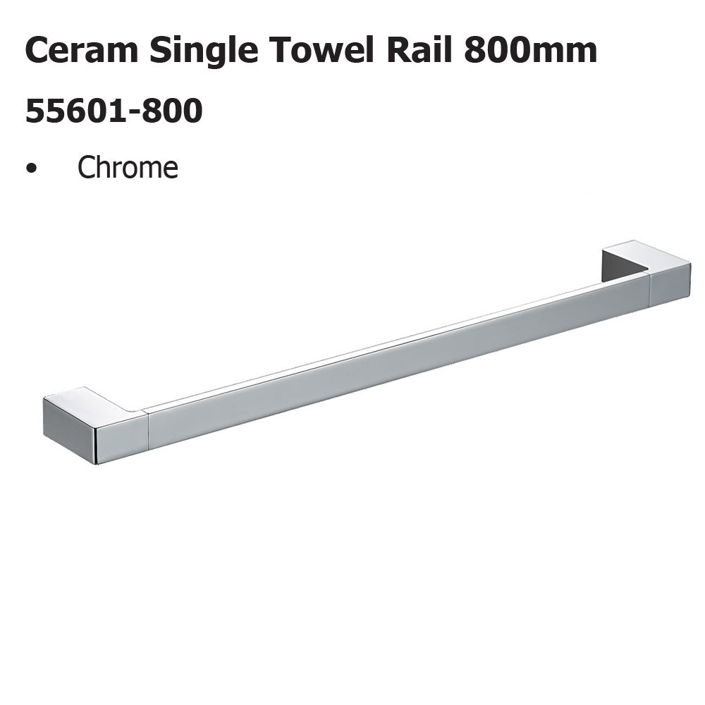 Ceram Single Towel Rail 800mm 55601-800 - Bathroom Hub