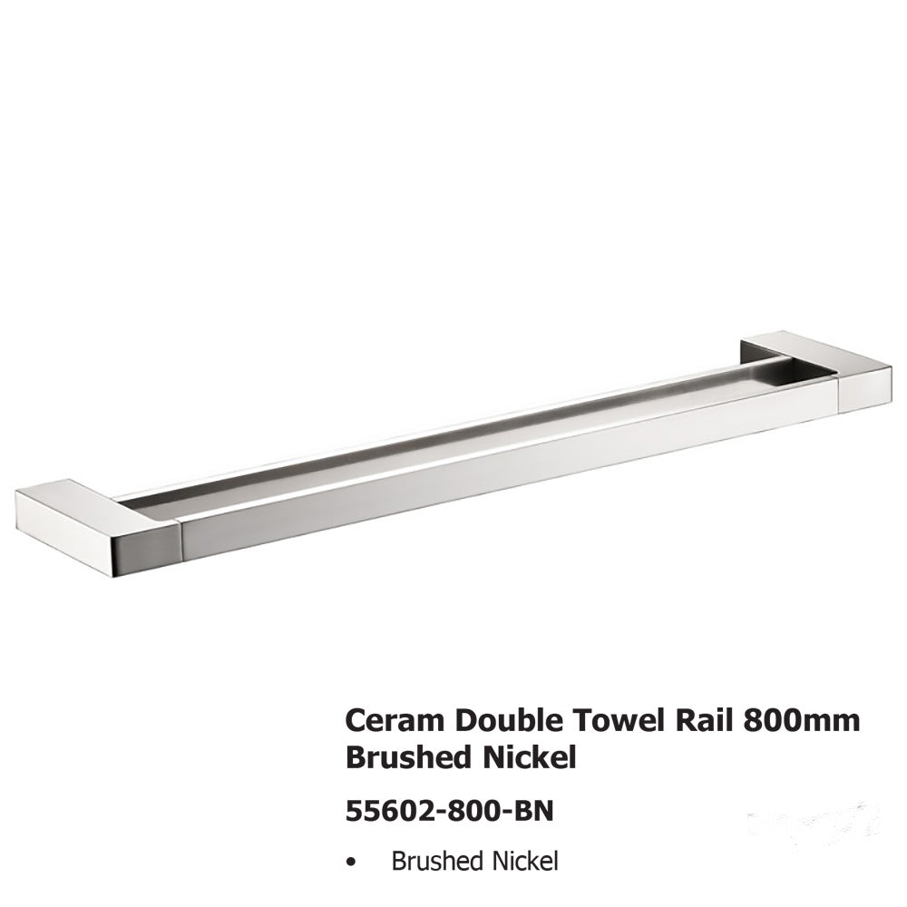 Ceram Double Towel Rail 55602-800-BN In Sydney