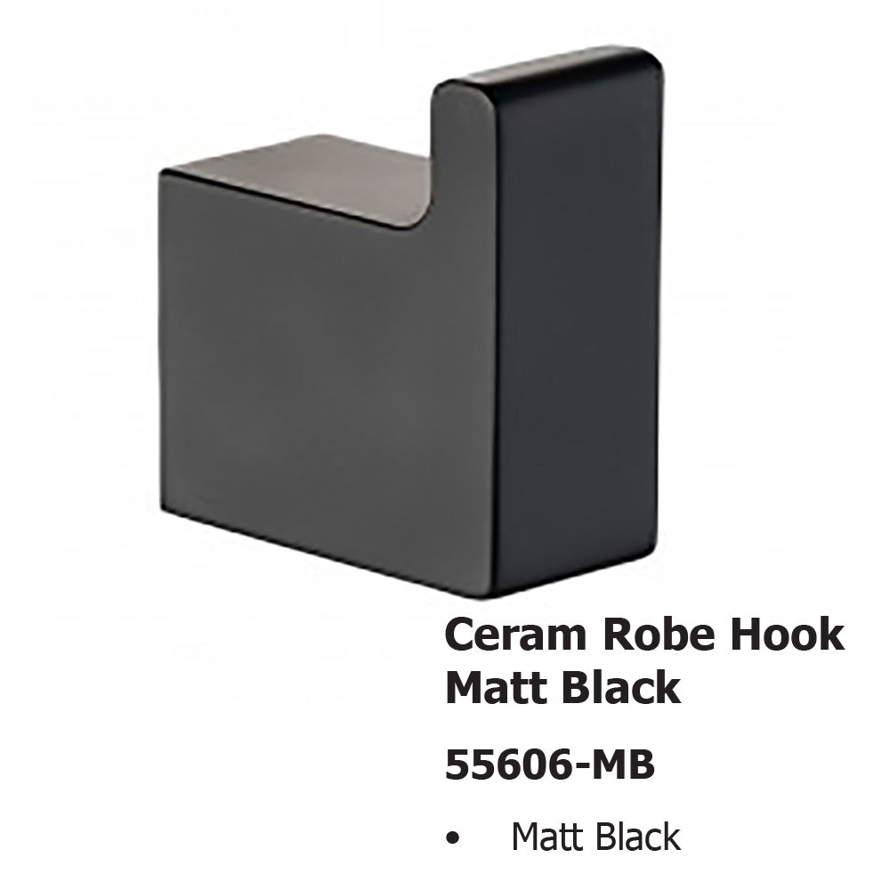Ceram Robe Hook Matt Black 55606-MB In Sydney