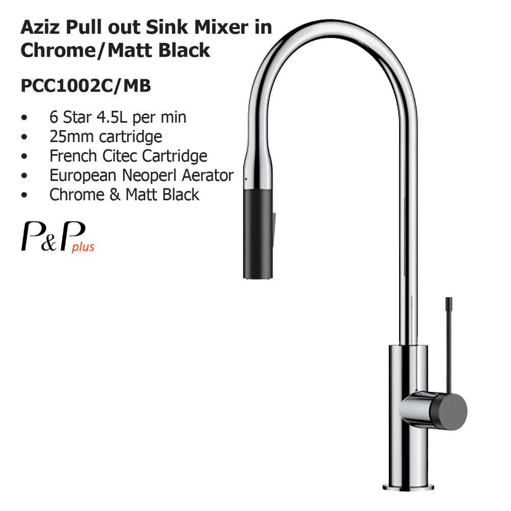 Pull out Sink Mixer in PCC1002C/MB In Sydney