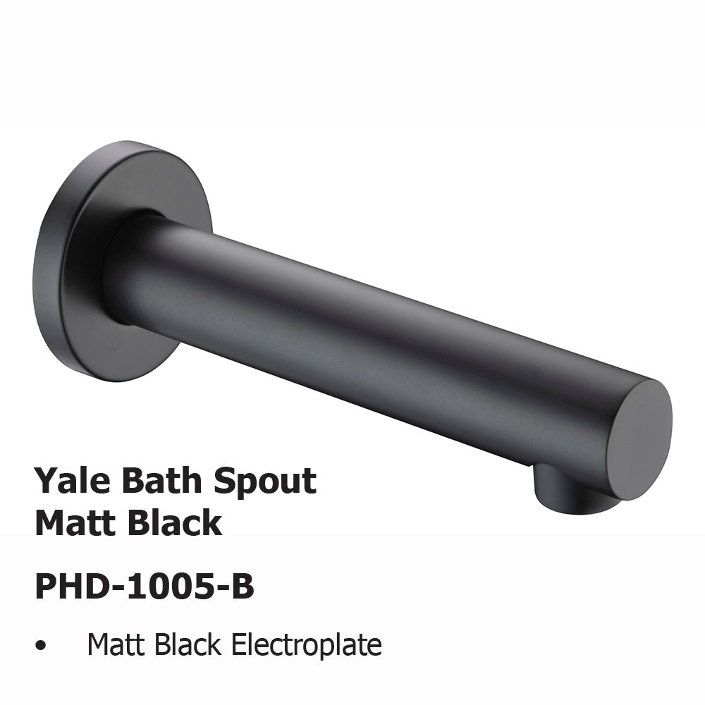 Yale Bath Spout Matt Black PHD-1005-B - Bathroom Hub