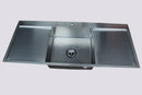 Handmade Stainless Steel Kitchen Sink Single Bowl with Double Drainers (122m x 50cm) - HMSBDD12250TH