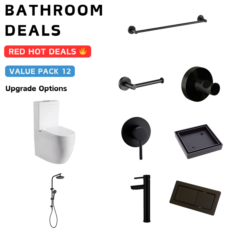 Otus Matt Black Bathroom Package Deal