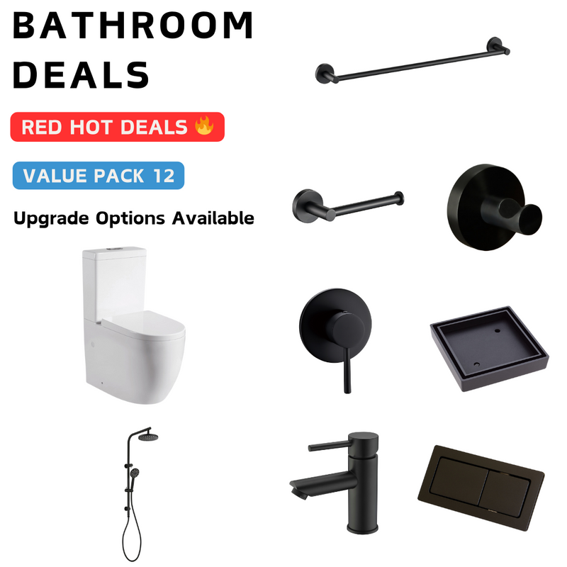 Otus Matt Black Bathroom Package Deal