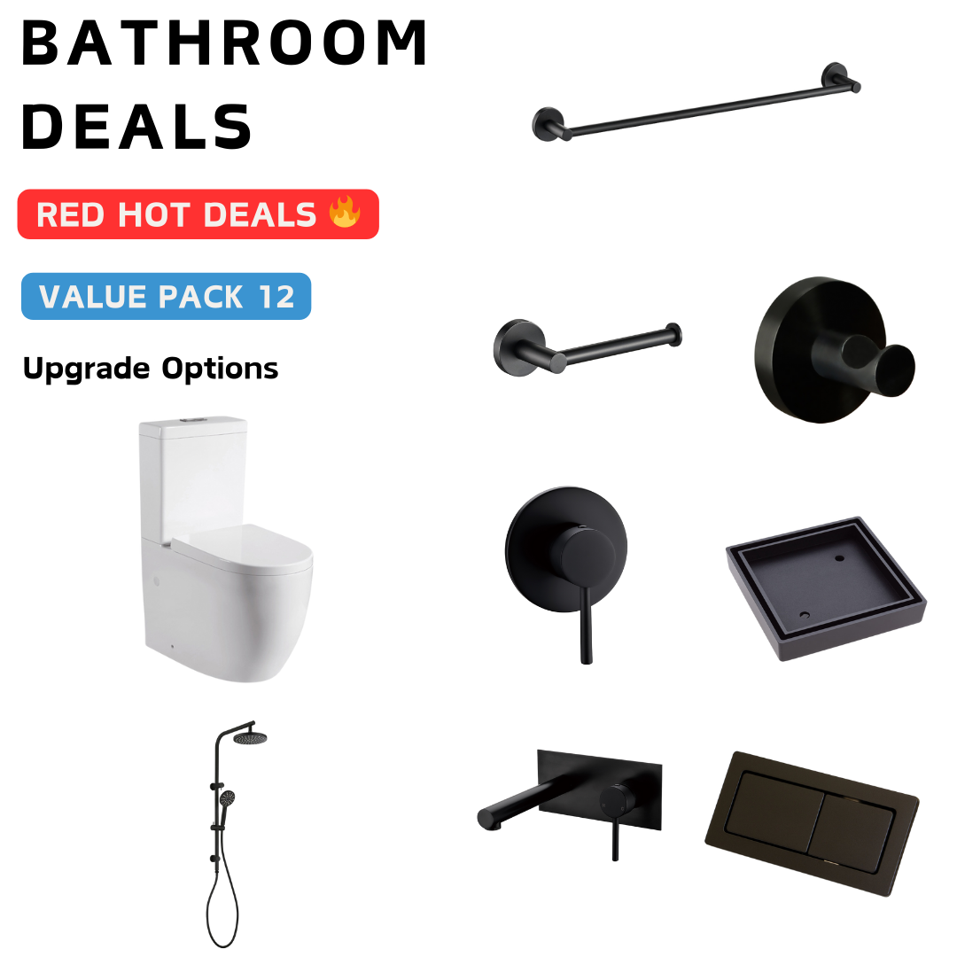 Otus Matt Black Bathroom Package Deal - Bathroom Hub