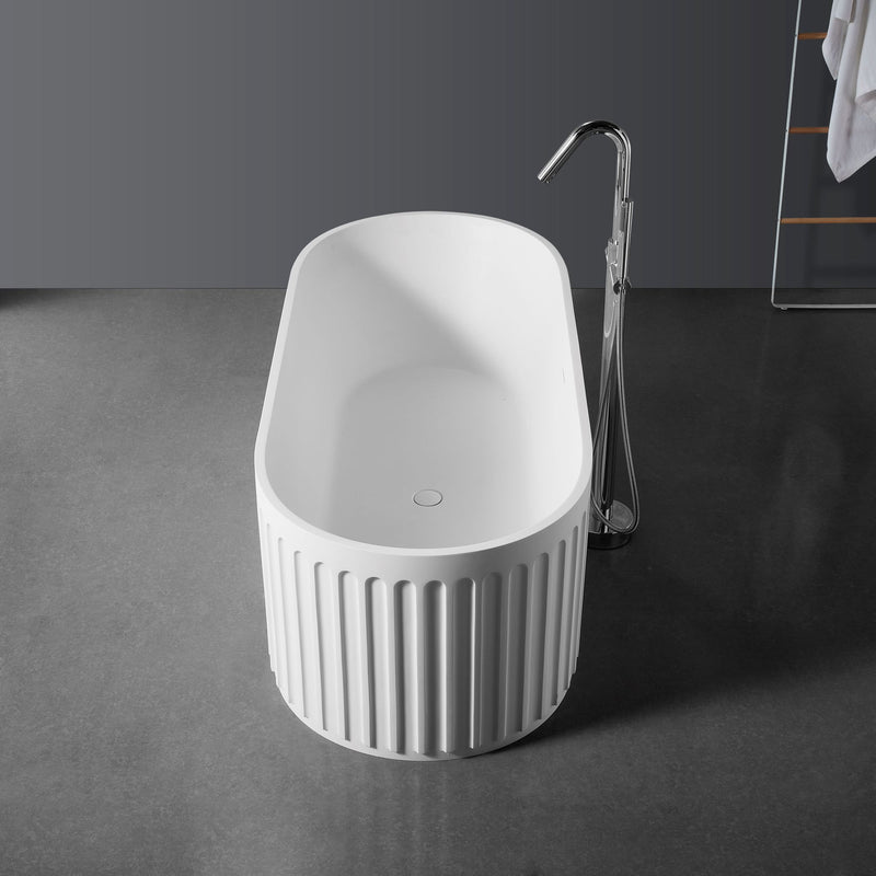 Solid Surface Cast Stone Freestanding Bath 1045 Matt White