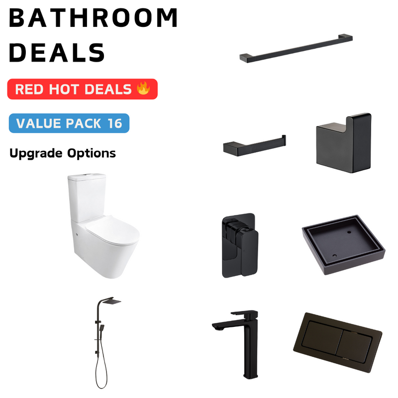 Nova Matt Black Bathroom Package Deal