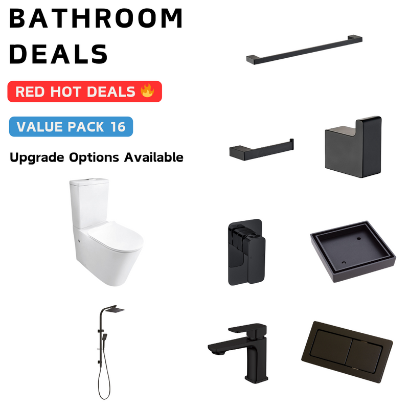 Nova Matt Black Bathroom Package Deal