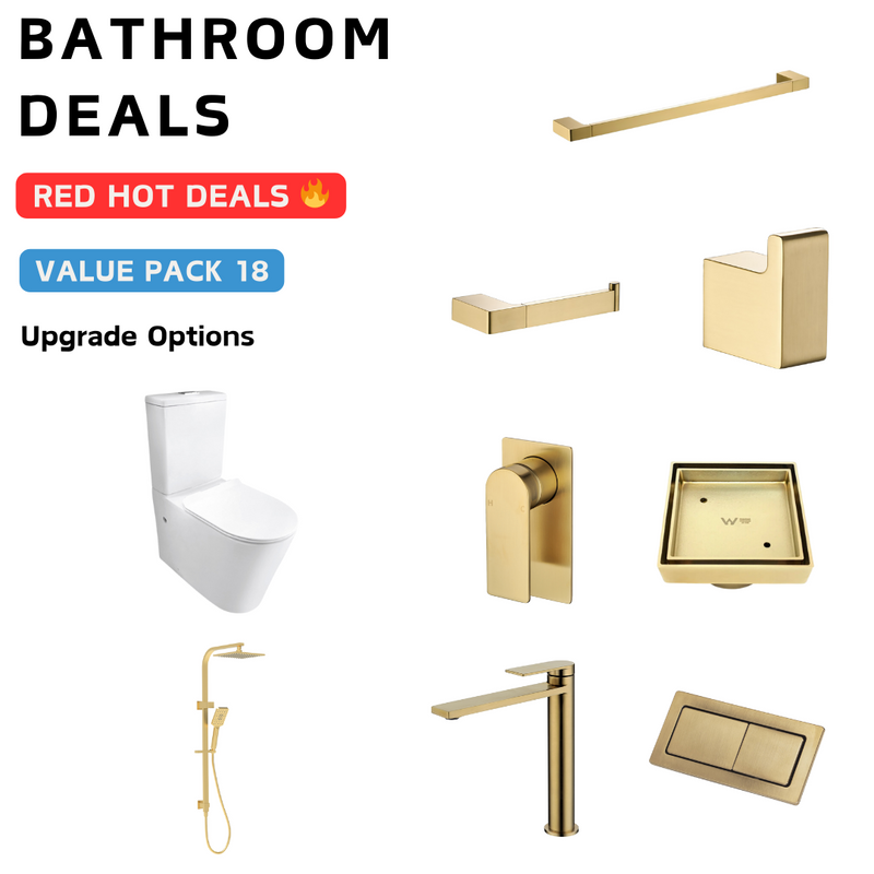 Lucy Brushed Gold Bathroom Package Deal