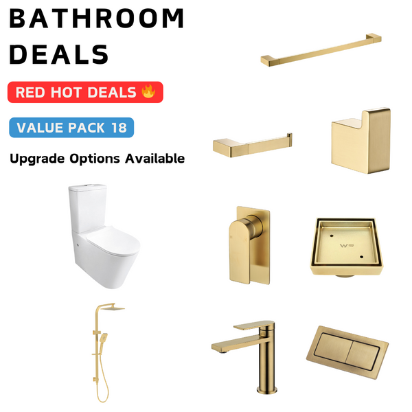 Lucy Brushed Gold Bathroom Package Deal