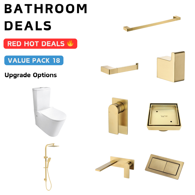 Lucy Brushed Gold Bathroom Package Deal