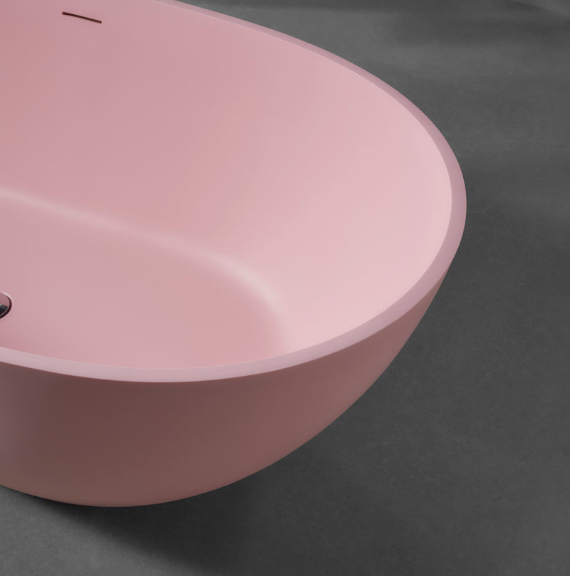 Solid Surface Cast Stone Freestanding Bath 1005 Matt Pink