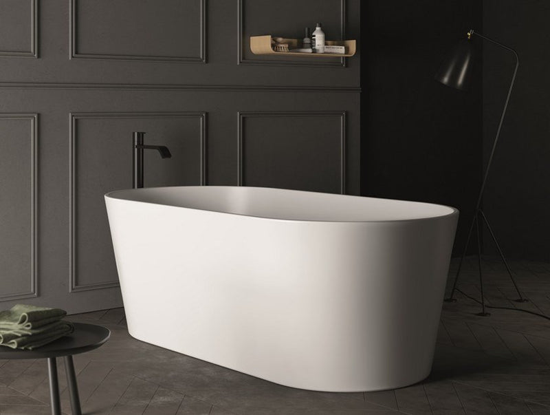 Solid Surface Cast Stone Freestanding Bath 1007 Matt White