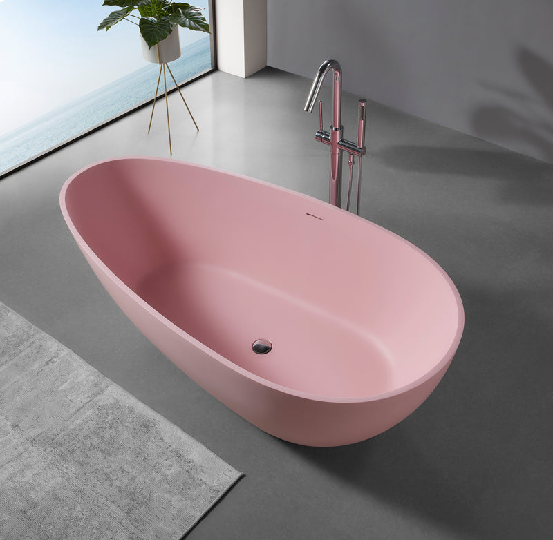 Solid Surface Cast Stone Freestanding Bath 1005 Matt Pink