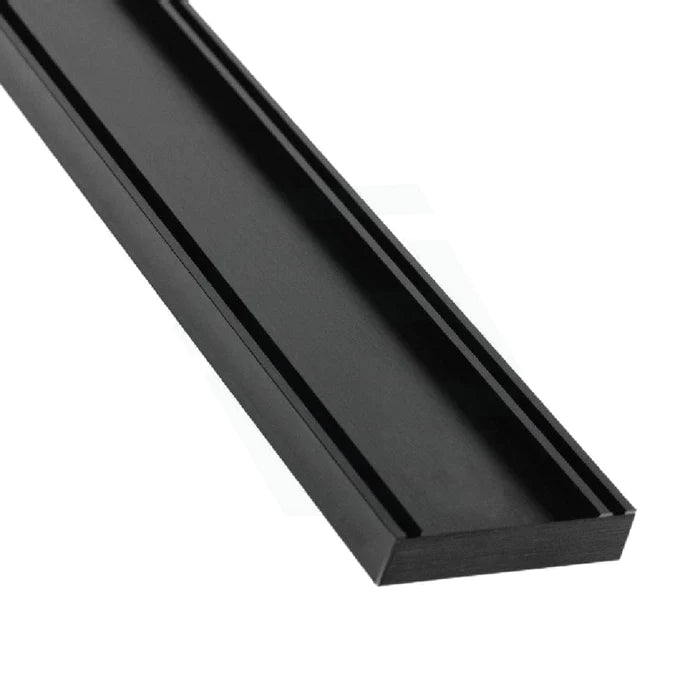 Aluminium Slimline Tile Insert Shower Drain Matt Black 300-3000x100x21mm