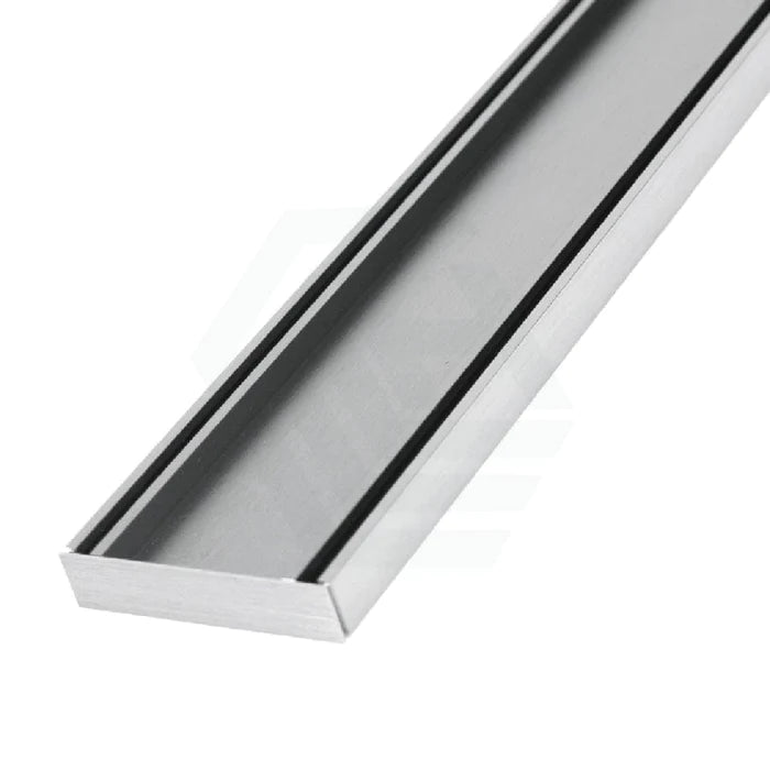 Aluminium Slimline Tile Insert Shower Drain Silver 300-3000x100x21mm - Bathroom Hub
