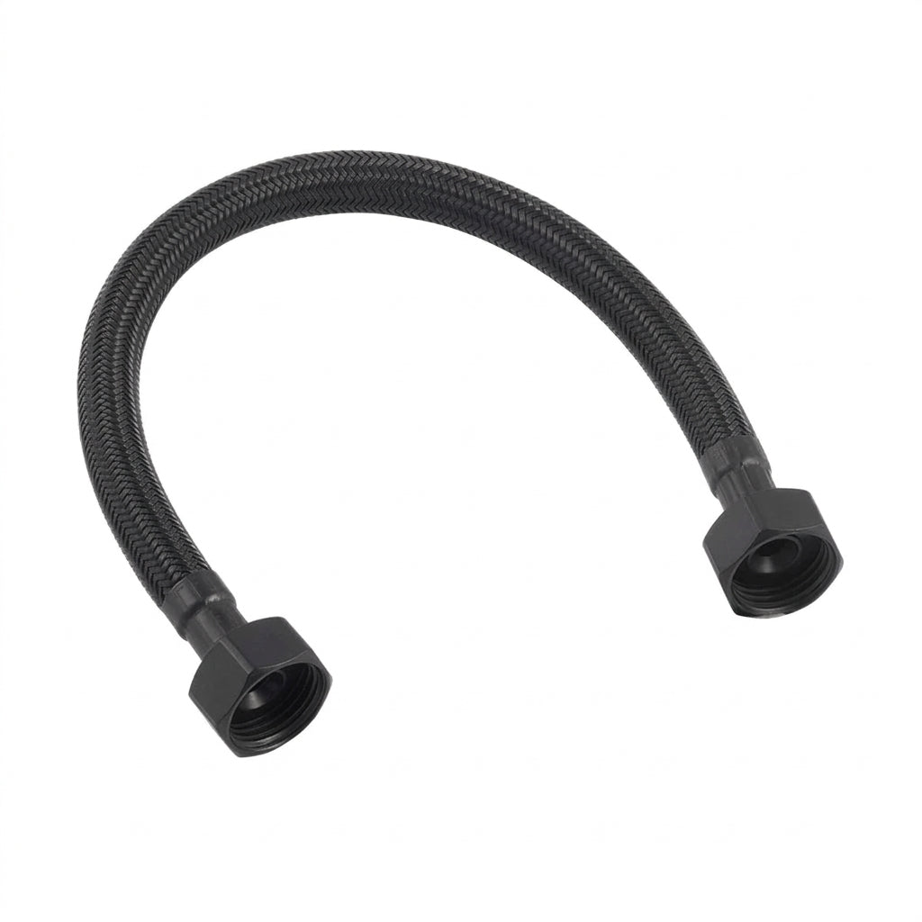 Vision Polymer Braided Flexible Bidet Hose 300mm Matt Black - VBBH-300-MB-bathroomhubonline