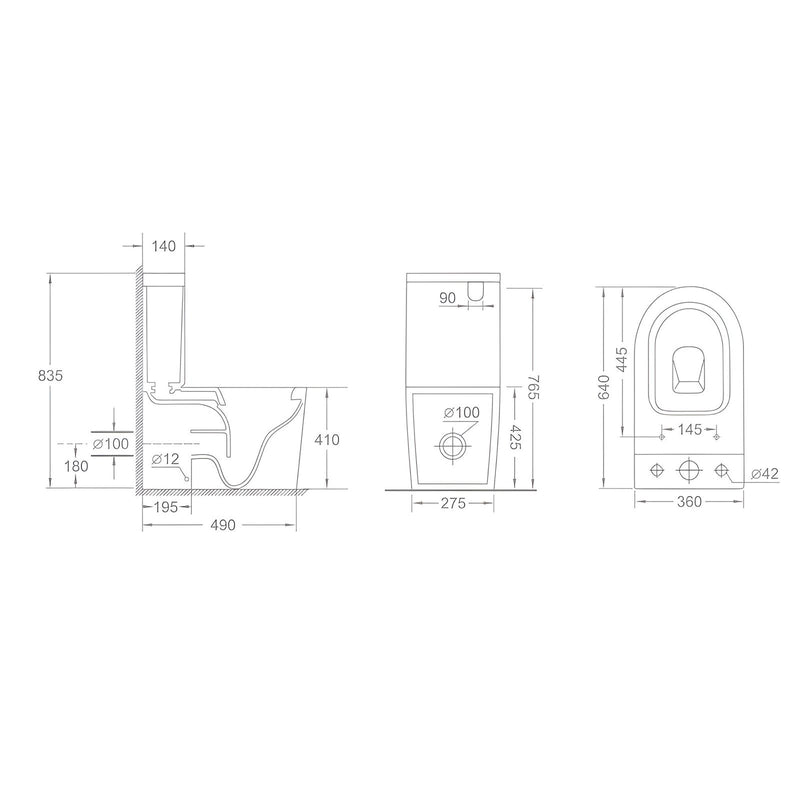 Rimless Back To Wall Toilet Suite Ivy