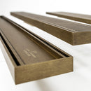 Aluminium Slimline Tile Insert Shower Drain Antique Brass 300-3000x100x21mm