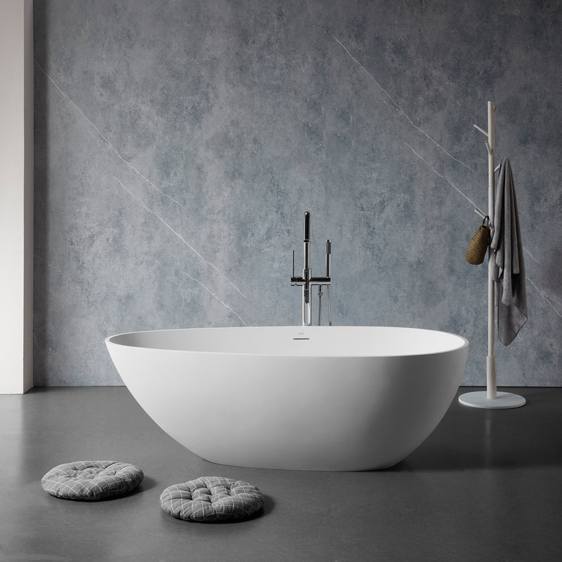 Solid Surface Cast Stone Freestanding Bath 1005 Matt White