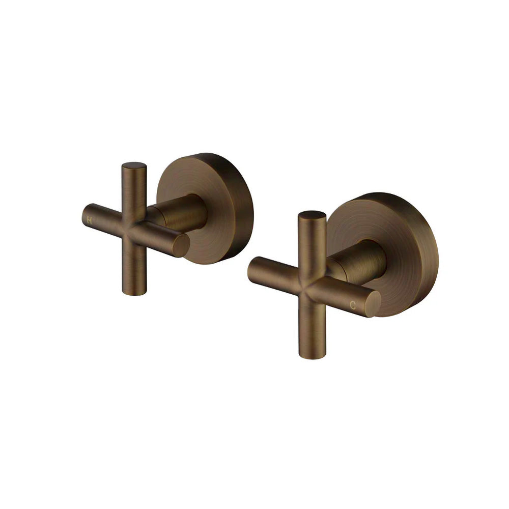 Antique Brass Cross Handle Taps ABX-406- bathroom-hub-online