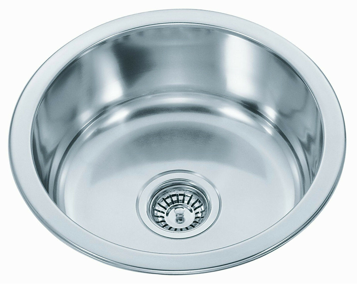 Stainless Steel Round Sink (42cm) - SSR42 - Bathroom Hub