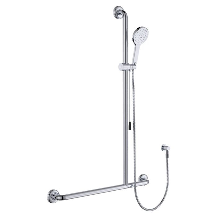 Luciana Care Inverted T Rail Shower with Push/Pull Slider, Left-Hand