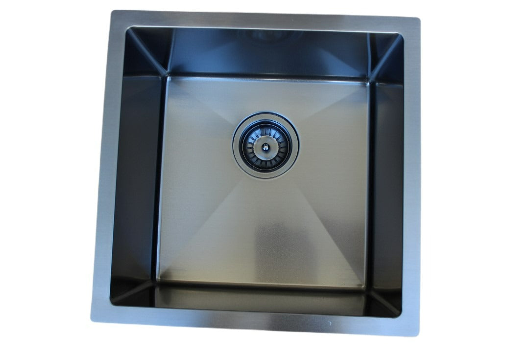 Handmade Stainless Steel Kitchen Sink / Laundry Tub (44cm x 44cm) – PVD Black - HMSB4444PVD - Bathroom Hub