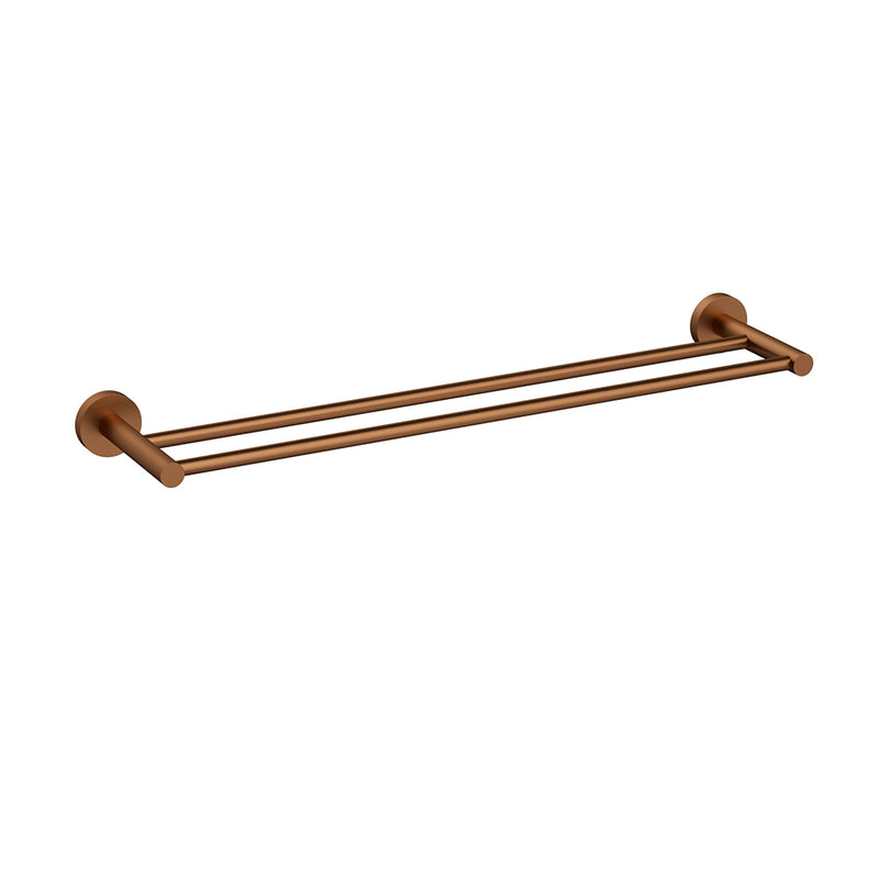 Otus Double Towel Rail 600mm Brush Copper 4501-600-BC